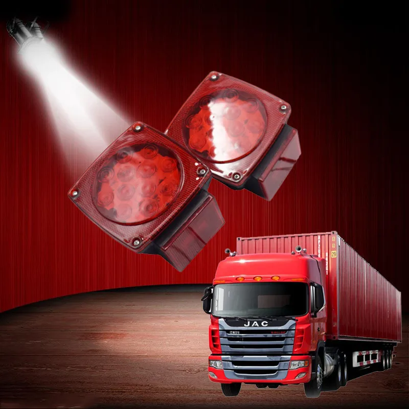 One Pair 24V Truck Trailer LED Taillights Signal Lights Tail Light Van