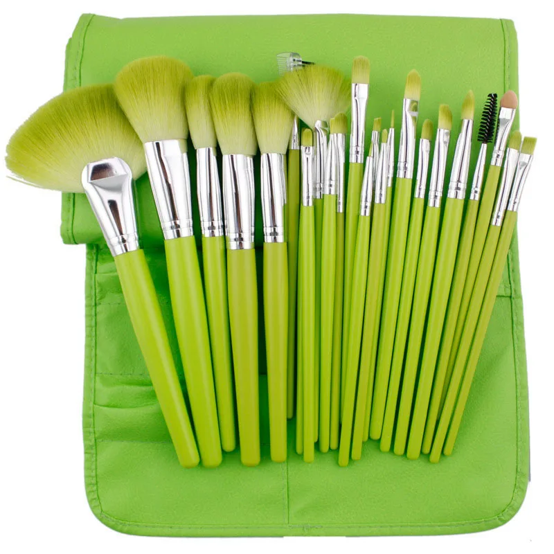 24PCS Makeup Brushes Set Green Powder Concealer eye shadow eyebrow cosmetics beauty tools (4)