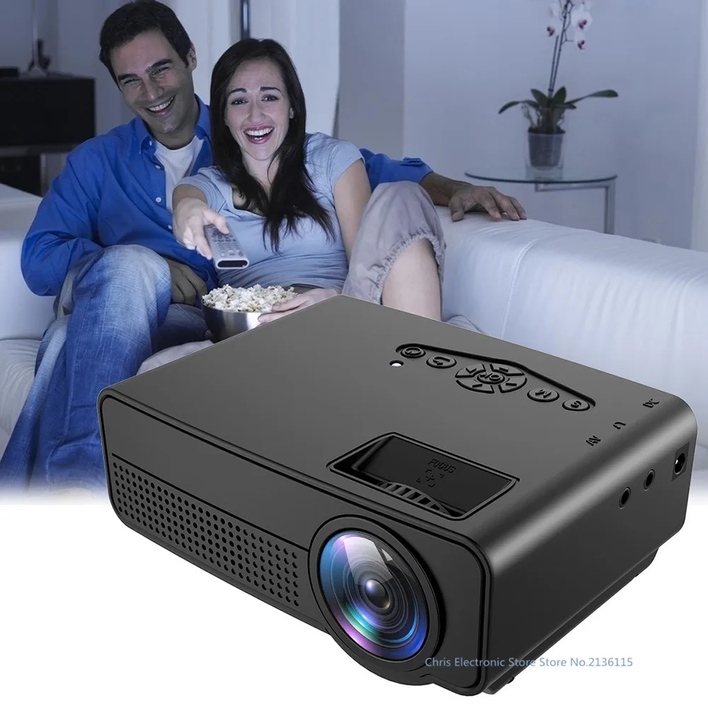 

H100 LED Portable Projector 800 x 480 resolution 1080P 2000 Lumens 800:1 contrast ratio Smart Media Player