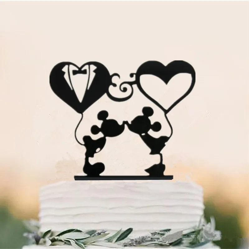 Acrylic Wedding Cake Topper Mickey and Minnie Cake Topper 