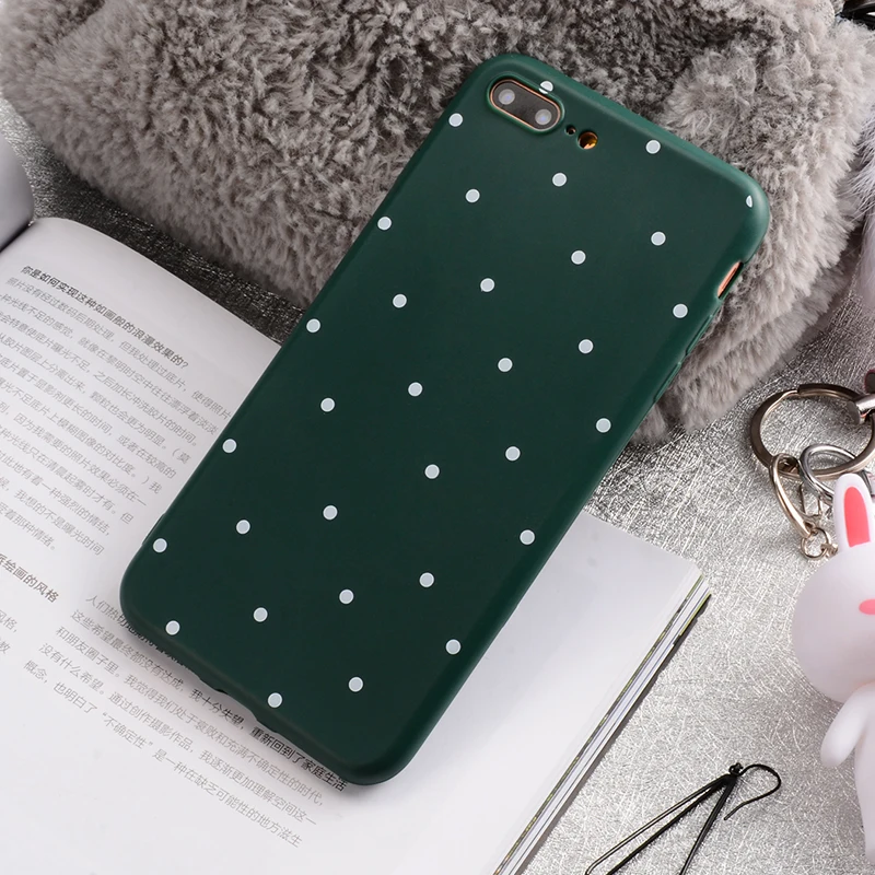 USLION Fashion Wine Red Wave Point Phone Case For iPhone 7 Plus Dots Soft TPU Cases Back Cover For iPhone7 Plus (14)