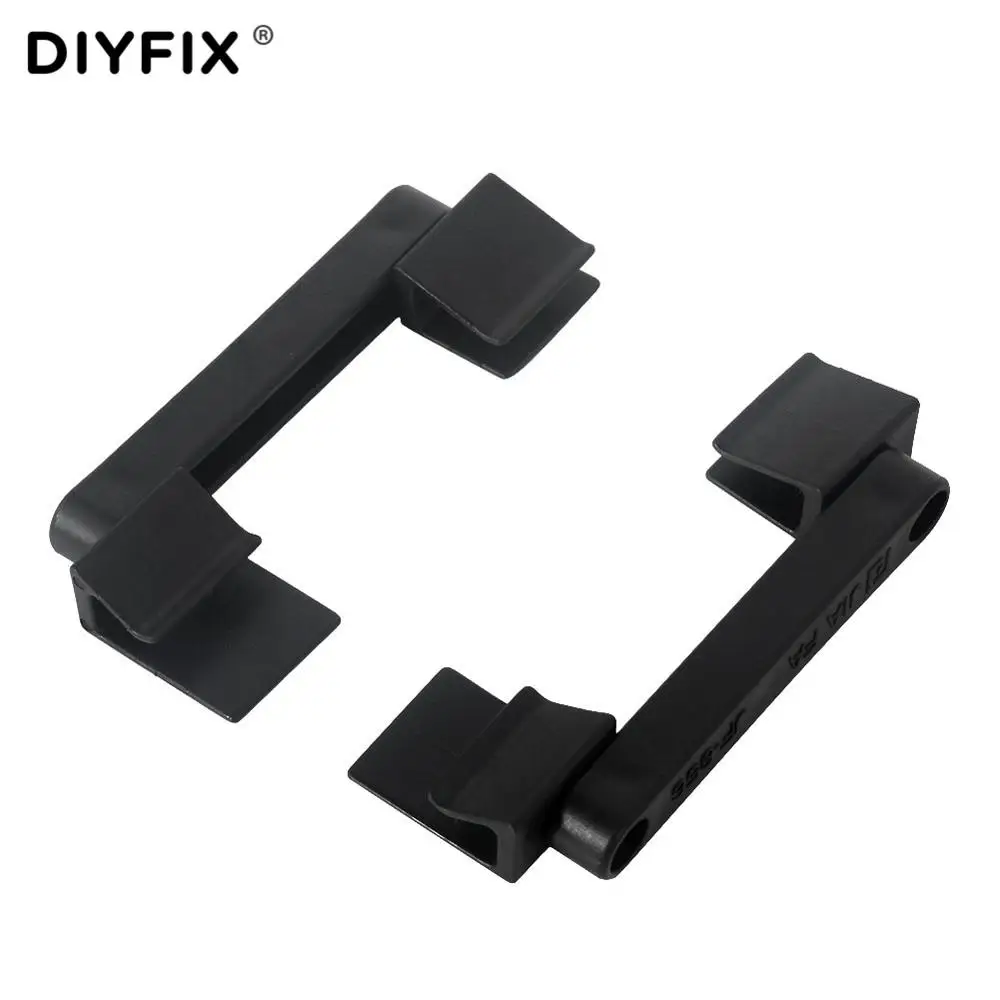 DIYFIX, 2 шт., 360 вращение, универсальная подставка для ремонта телефона, держатель для мобильного ЖК-экрана, крепление, зажим, зажим для iPhone, iPad, инструмент - Цвет: Black
