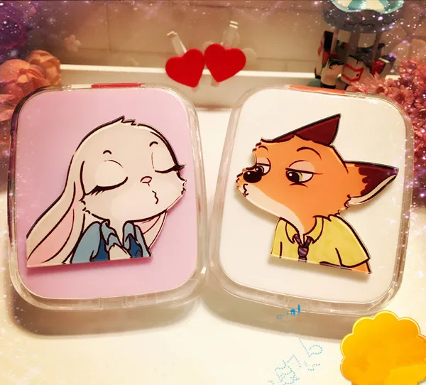 LIUSVENTINA DIY акриловый чехол для контактных линз LOVE fox rabbit kiss очков Чехол цветные