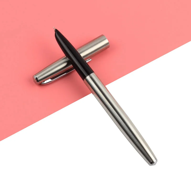 1 шт. перьевая ручка 0,38 мм очень тонкая перьевая ручка из нержавеющей стали, классический корпус Jinhao 911 канцелярские принадлежности для офиса и школы - Цвет: Silver