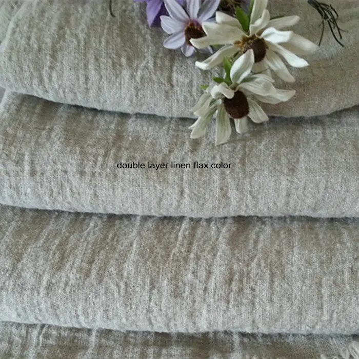 WOWLINEN соты и herringboneжаккардовые французские льняные одеяла - Цвет: double flax color