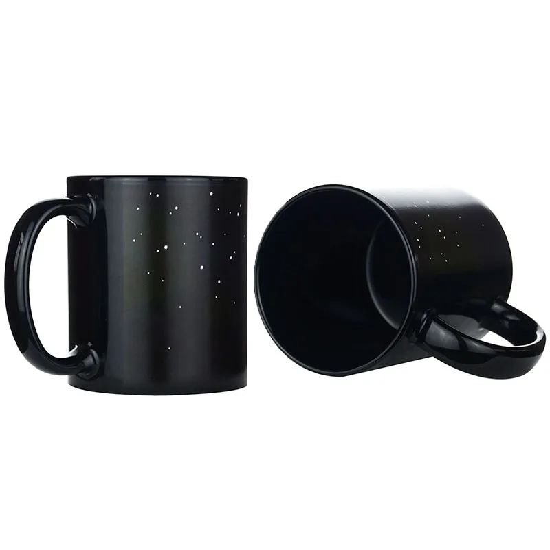5Free shipping new arrival ceramic color changing coffee mug Heat senstive tea cup magic mugs supprised gift The solar system