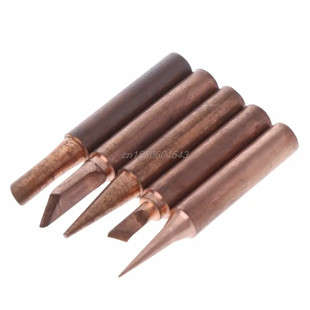 5pc Copper 900M-T Soldering Iron Tip Lead-free Solder Tips For Soldering Station