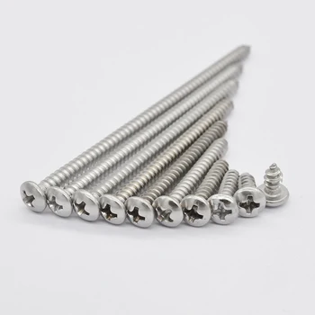 

2pcs M6 stainless steel Phillips cross round head self-tapping screw bolt home decoration bolts screws 50mm-100mm length