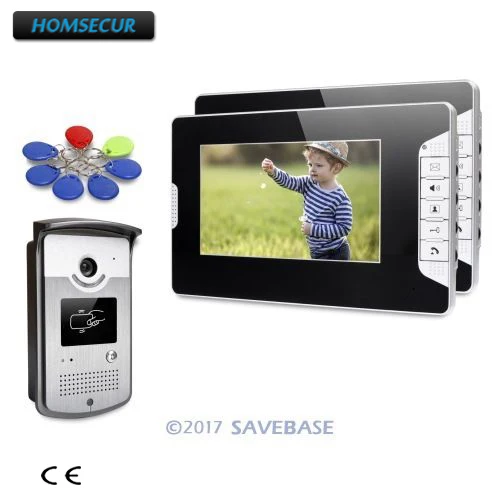 

HOMSECUR 7" Video Door Phone Intercom System with Keyfobs Unlocking Camera for Apartment