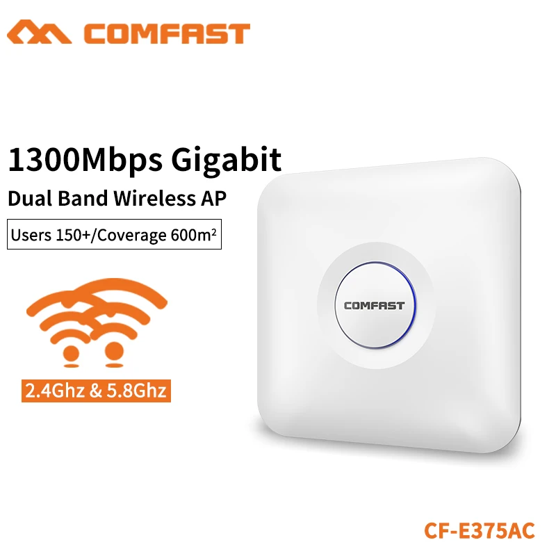 COMFAST 1300 Мбит/с Gigabit Dual Band беспроводной потолок AP 2,4 г и 5,8 ГГц высокое мощность Wi fi маршрутизатор сигнала Усилитель-удлинитель CF-E375AC