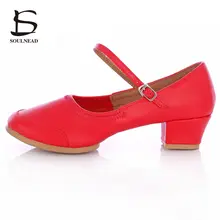 Женская танцевальная обувь на низком квадратном каблуке; Танцевальная обувь в этническом стиле; обувь для танцев на мягкой подошве; сезон весна-лето; размеры 34-42