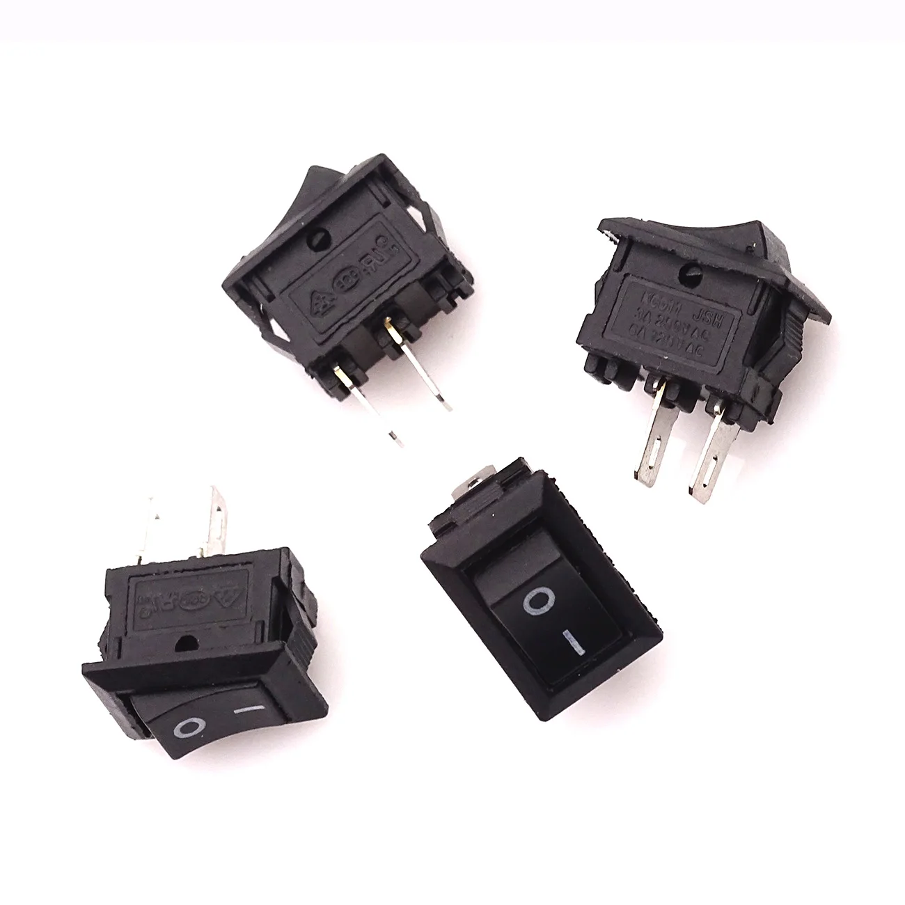 

10pcs ON / OFF Rocker Switch, 117S 2-Pin 250V3A 125V6A ON-OFF Black Plastic Connectors 2 Pin