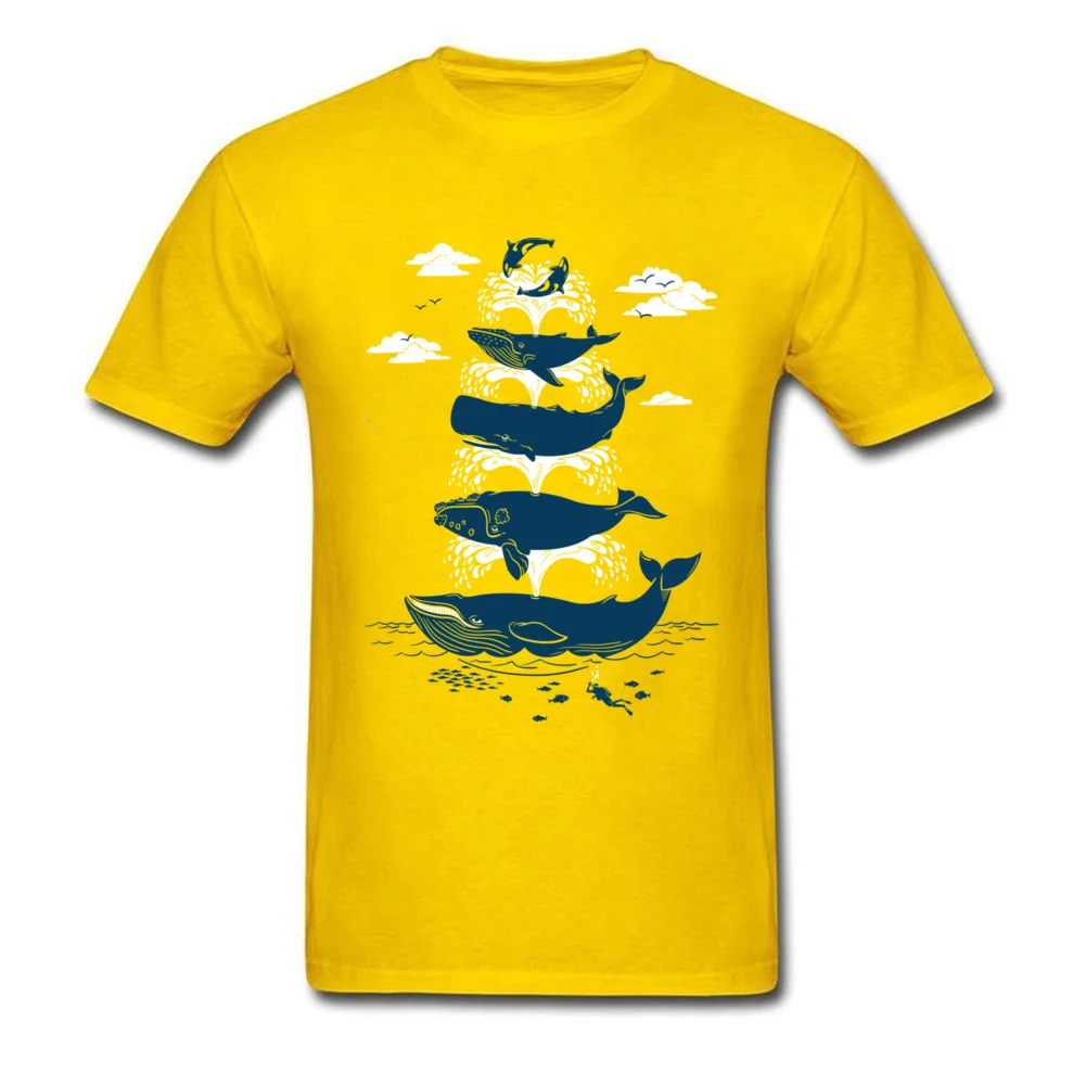 Men Retro Casual Tops Tees Crew Neck Summer/Autumn 100% Cotton T-shirts Summer Short Sleeve Whale of a Time T-Shirt Whale of a Time yellow