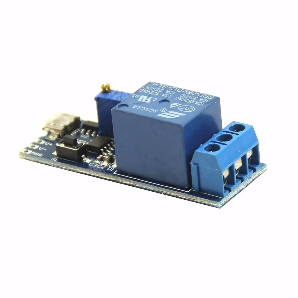

Glyduino Wide Voltage 5V-30V Trigger Delay Relay Module Delay Timer Switch with Micro USB Power Input