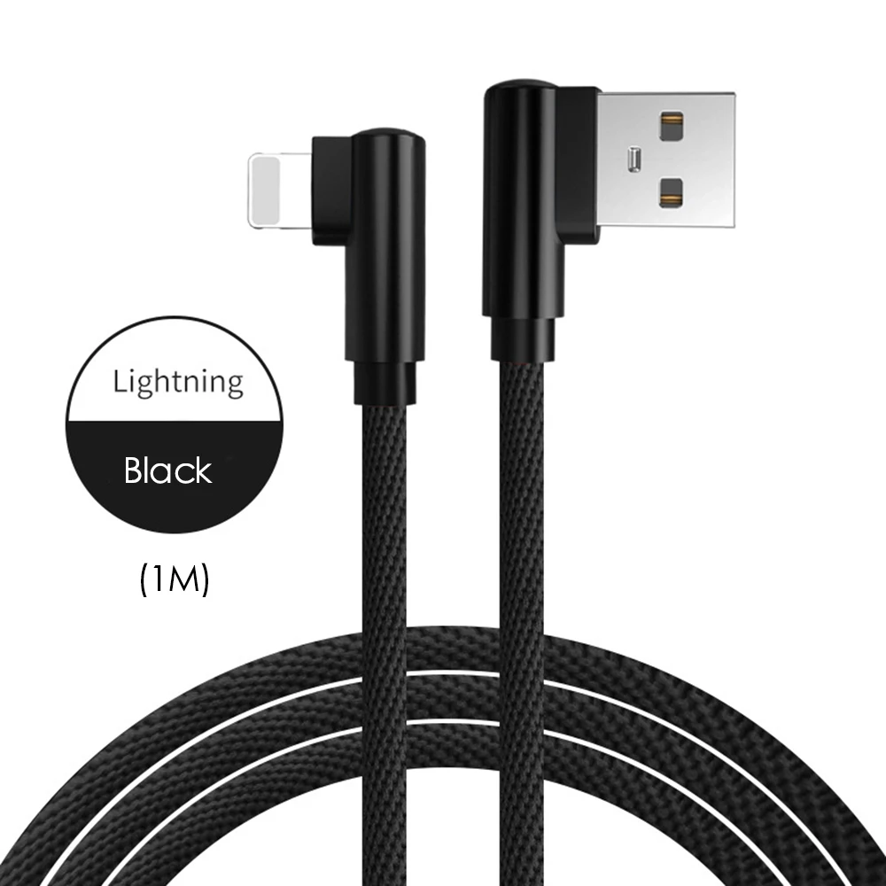 black for iphone 1 м 2.4A Быстрый Micro usb type C кабель для IPhone X XS MAX XR 8 7 6s Plus 5 зарядный кабель зарядное устройство для мобильного телефона Usb кабель для передачи данных - Цвет: black for iphone