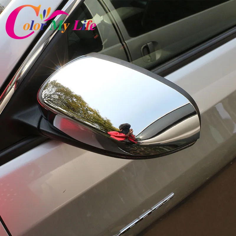 Color My Life Car Abs Chrome Rearview Mirror Protection Cover Rear View
