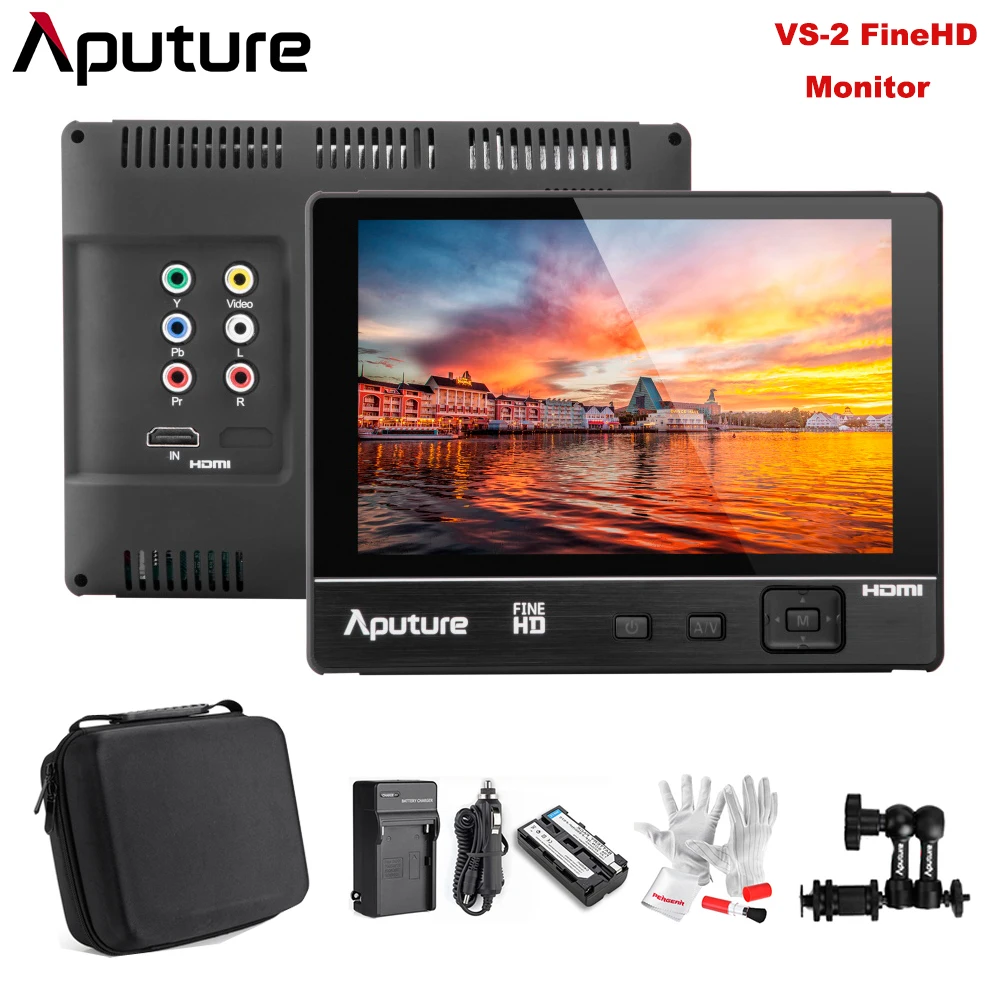 Aputure VS-2 FineHD цифровой ЖК-монитор Комплект 7 дюймов v-экран для Canon DSLR-видеокамеры Nikon с батареей + зонт + волшебная рука