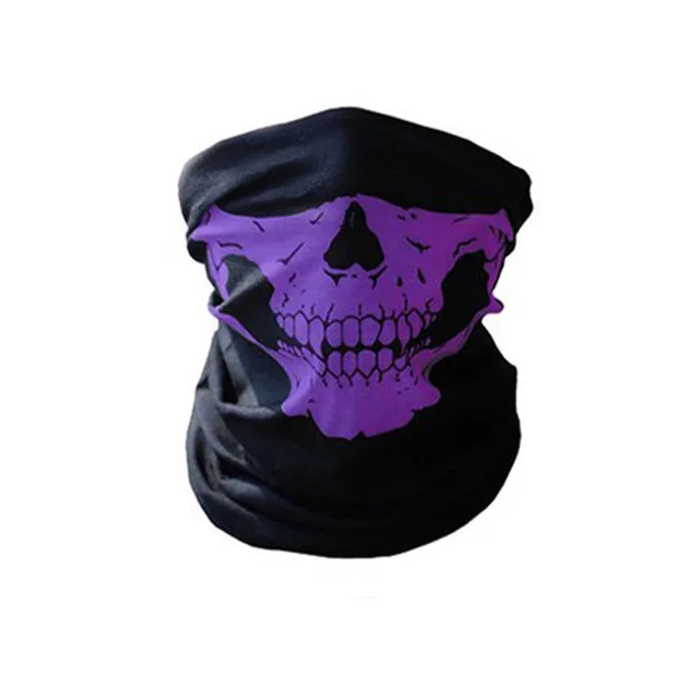 Череп Маска бандана велосипедный шарф-череп Multi Применение шею Шея Половина маска Хэллоуин Пейнтбол Спорт маска-повязка - Цвет: Purple