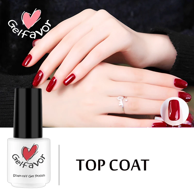 

Gelfavor 7ml Long Lasting No Clean Top Coat Gel Nail Polish UV Gel Polish