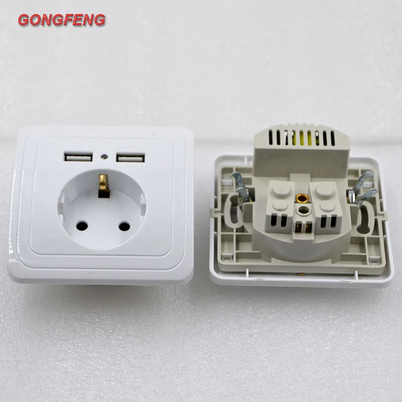 Новая 86 розетка настенного типа с двойным USB немецкая стандартная Европейская