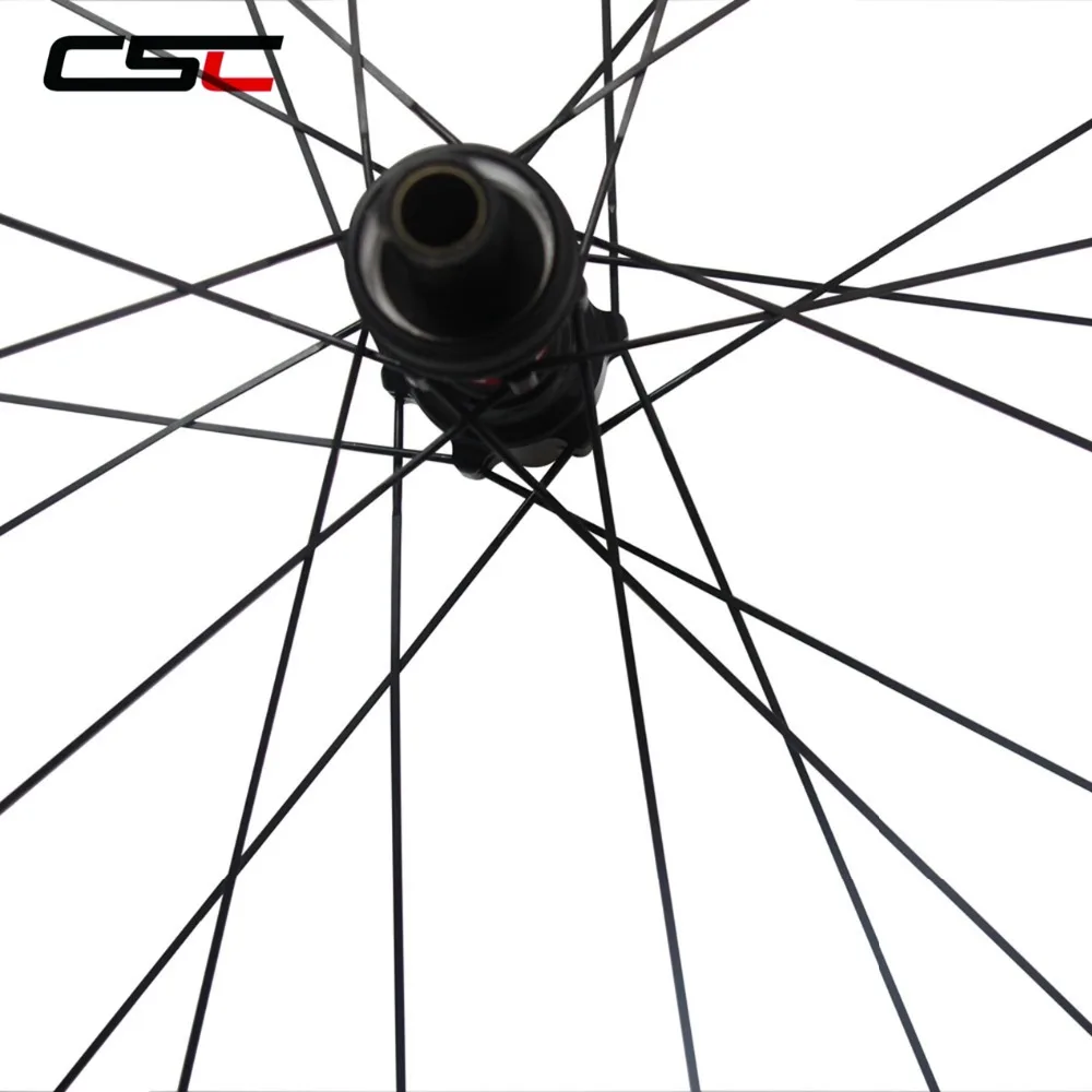 Discount SAT No Outer Holes Center lock 700C Cyclocross Disc Wheels Straight Pull Hub Tubular Or Clincher U Shape Disc Brake Wheelset 5