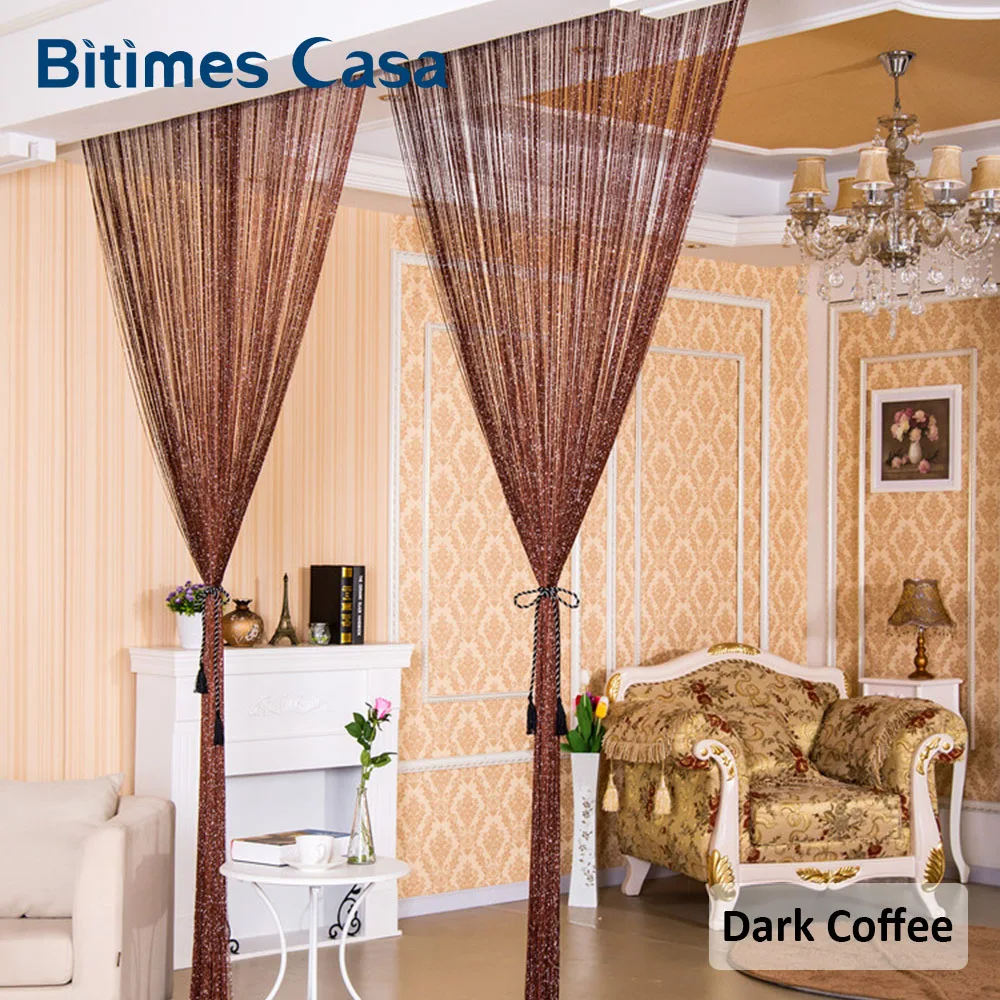 Silver Tinsel Tassel String Line Curtain With Glitter Sequins 100*200CM