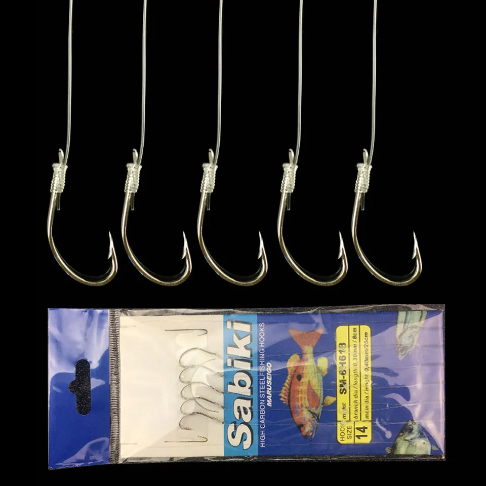 

5PCS/Set Sea Fishing Sabiki Rigs String Hook Strong Fishhooks 5 hooks Carp Fishing Tackle Peche Pesca