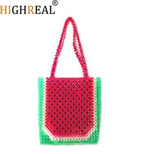HIGHREAL ручной Мода Сумка из бисера Леди жемчужина вечерняя сумочка; BS010 ручной работы роскошные Сумки женский Винтаж арбуз сумка
