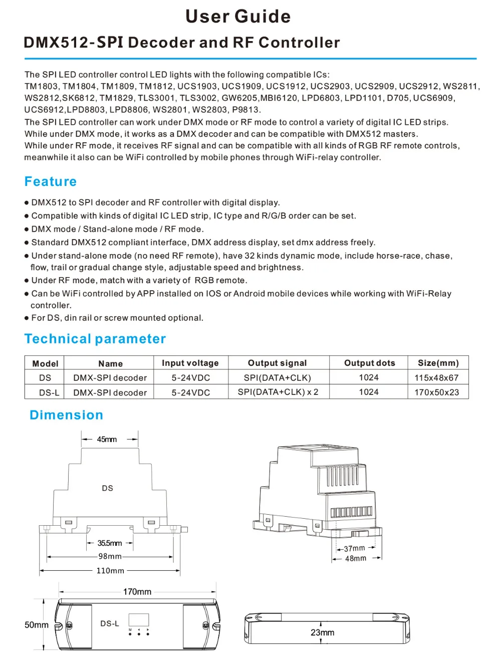 D12/D24/D4-XE/D4-L/D4/DS/DS-L/D4-P/D4-E постоянное напряжение DMX512& RDM декодер RGB Светодиодная лента контроллер светодиодный светильник Диммер