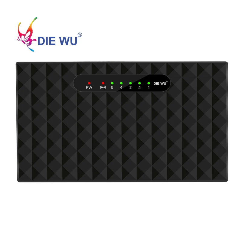 DIEWU 5-разъемное зарядное usb-устройство для коммутатор для высокоскоростной сети Ethernet 10/100 Мбит/с RJ45 сетевой адаптер Ethernet 5-20 V вход с усиление сигнала Пластик чехол