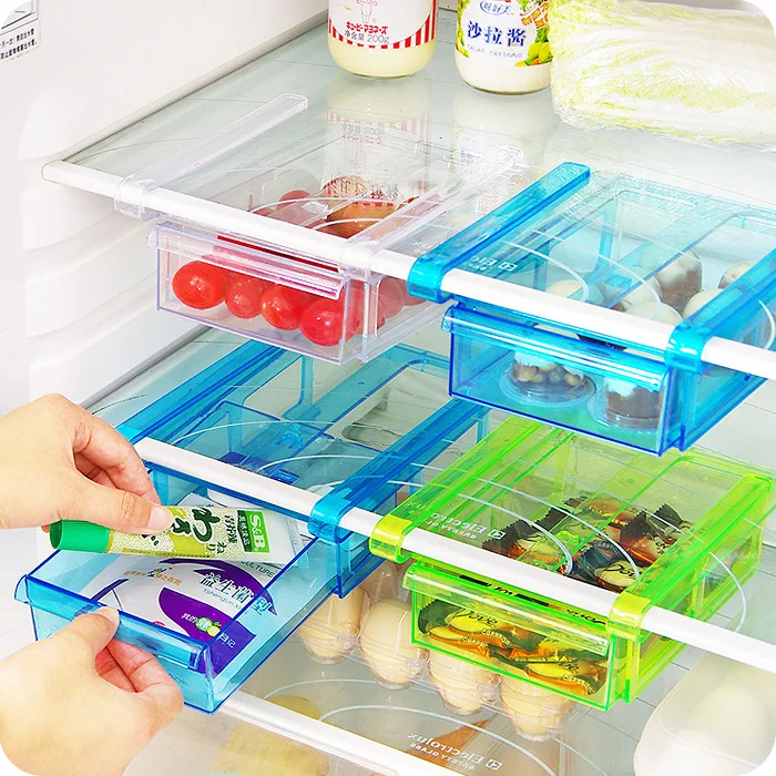Multipurpose Fridge Storage Sliding Drawer Refrigerator Bins Space