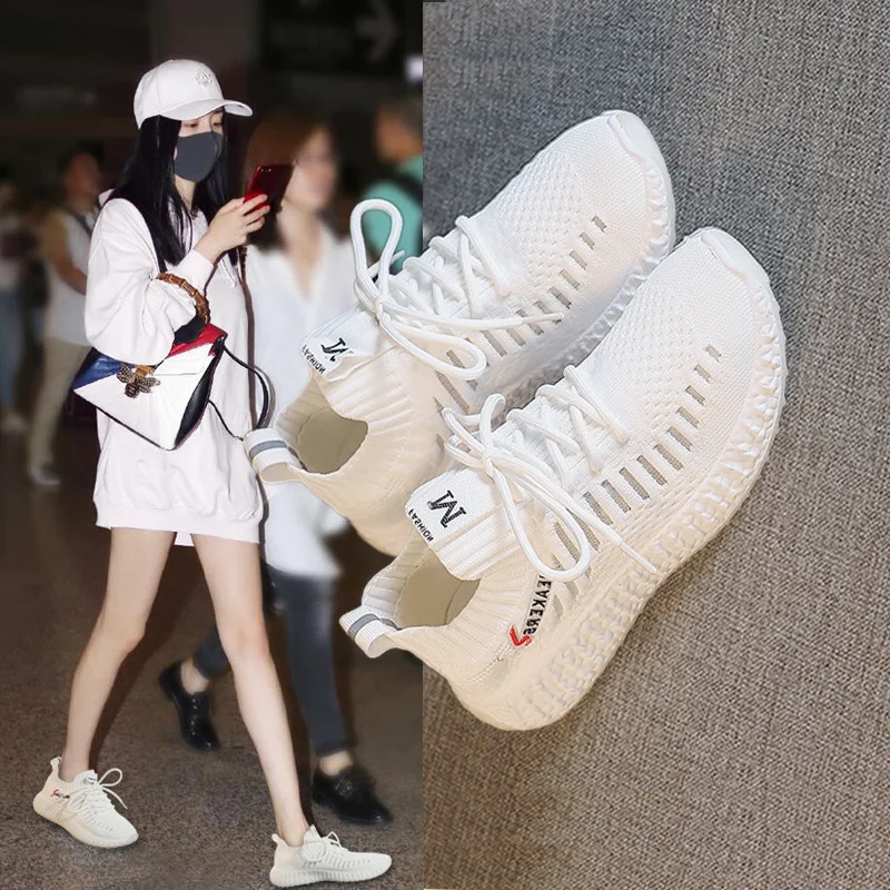 

2019 summer new style Small white shoes ins casual mesh light soft bottom breathable shoes