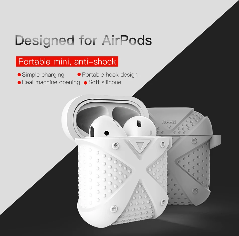 !ACCEZZ Bluetooth Wireless Earphone Case For AirPod Soft Cover Accessories For Apple Airpods Headphone Charger Box With Keychain (1)