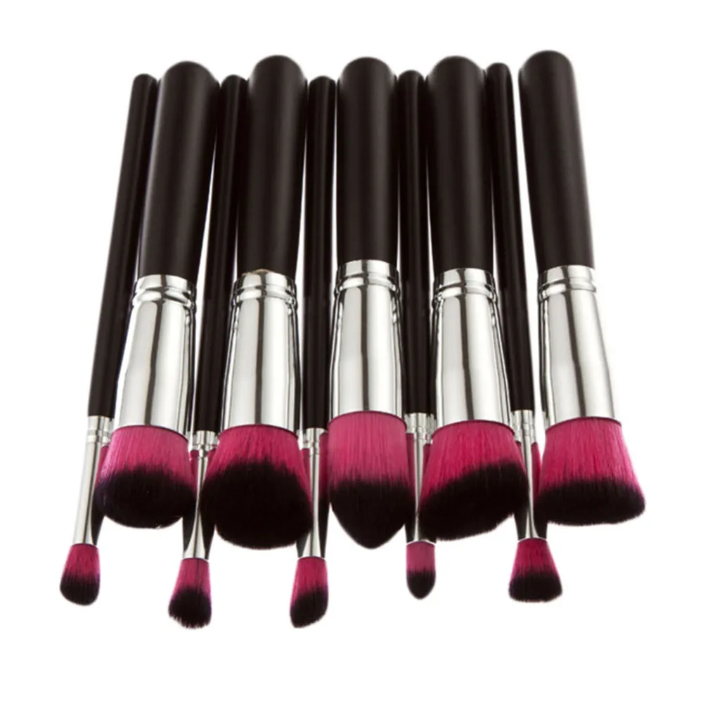 

10pcs/set Kabuki Makeup Brush Set Kit Foundation Blusher Face Powder Eyeliner Eye Lips Makeup Brushes Nylon Hair Makeup Tools