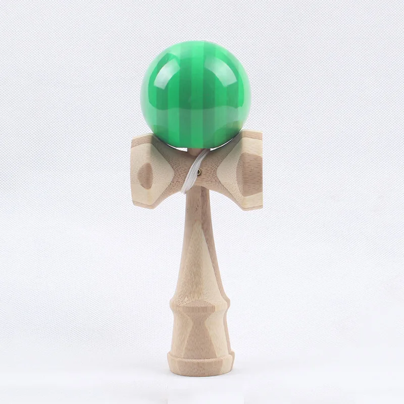 Профессиональные 18 см Kendama деревянные игрушки PU краска полоса бамбуковый узор умелое жонглирование мяч на открытом воздухе жонглирование игры мяч игрушки - Цвет: Color 3