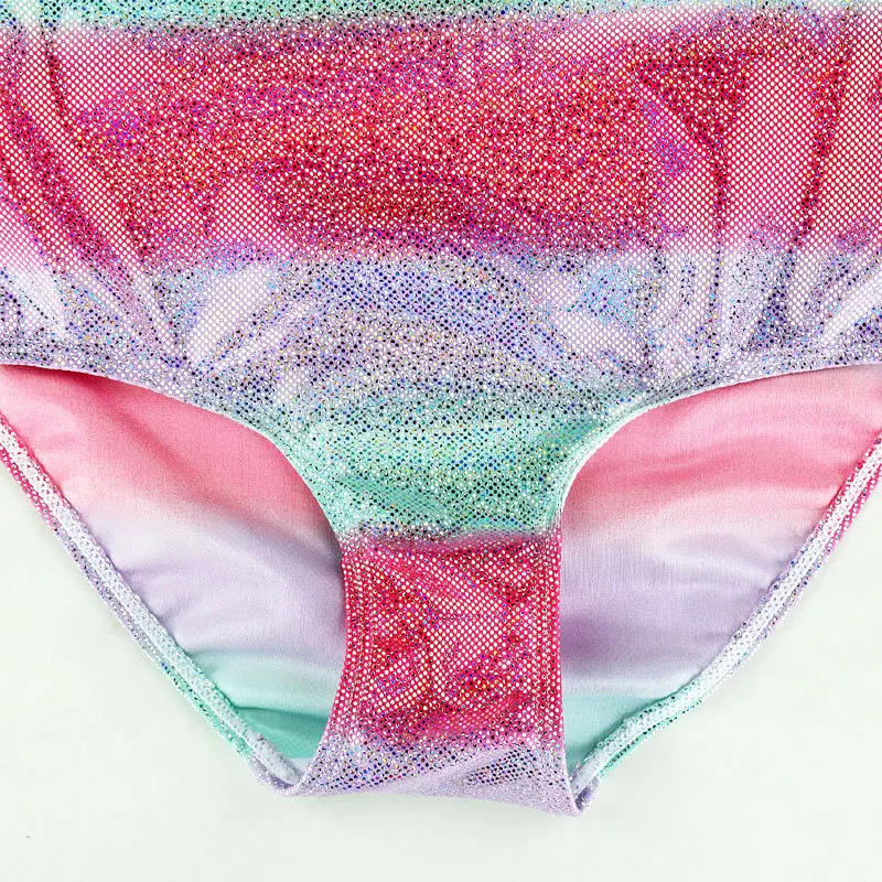 Girl Bikini Children Swimsuit Teenage Girl One Pieces Swimwear Silver Pressed Bling Patchwork Bathing Suit Kids Bikini 3-10Y