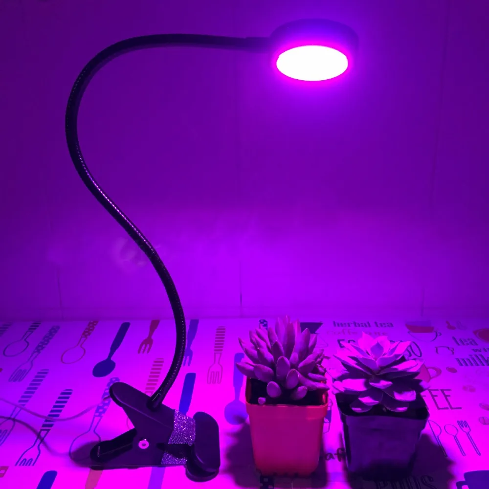 MIFXIN 5 Вт 10 Вт Светодиодный светильник с 360 градусами гибкий держатель лампы клип светодиодный свет роста растений для комнатных или настольных растений