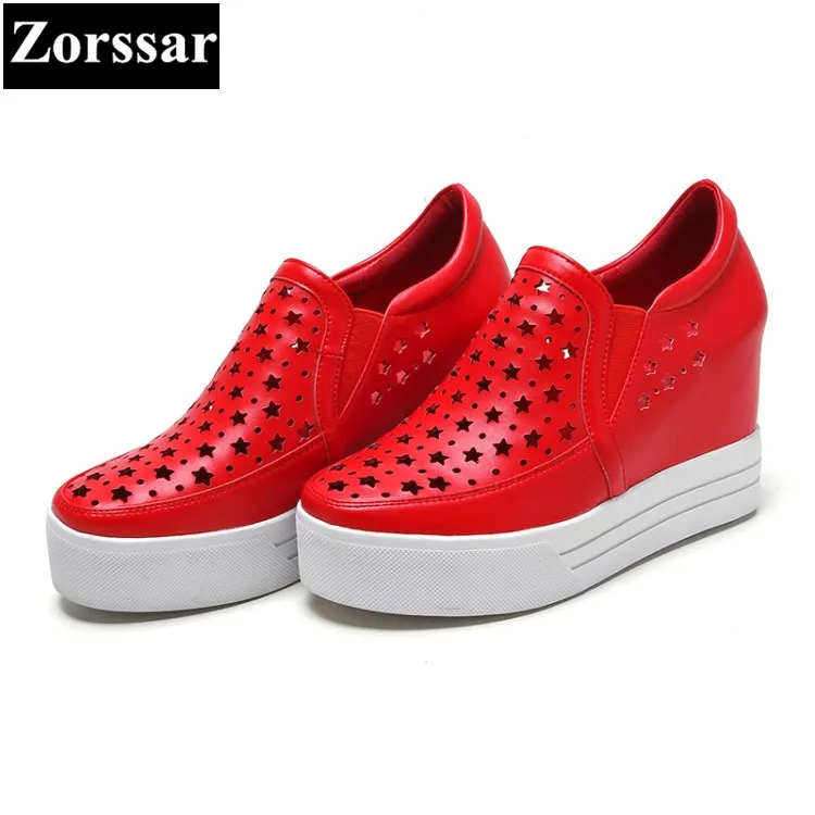 

{Zorssar} 2018 NEW Women wedge high heels casual shoes Platform Pumps Woman height increase shoes Leisure summer Women shoes