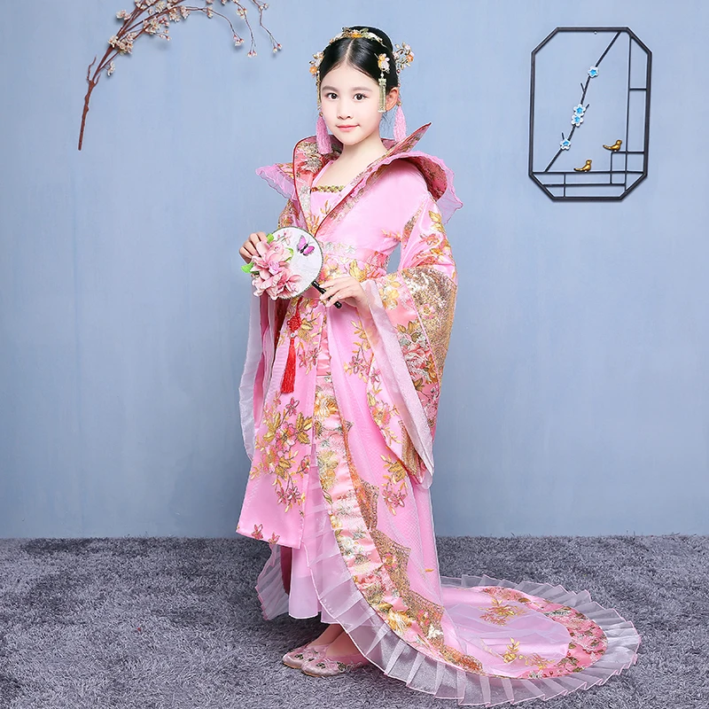 Китайское традиционное платье принцессы, древний танцевальный костюм династии ЧИД Тан, Сказочная сценическая одежда для девочек, костюм королевы Востока