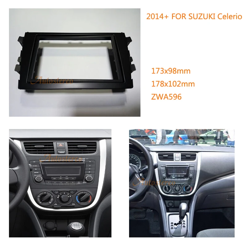 ZW11-596 Двойной Дин фасции DVD переоборудование рамка для Suzuki Celerio+ dash Mount Kit Адаптерная рамка 11-596