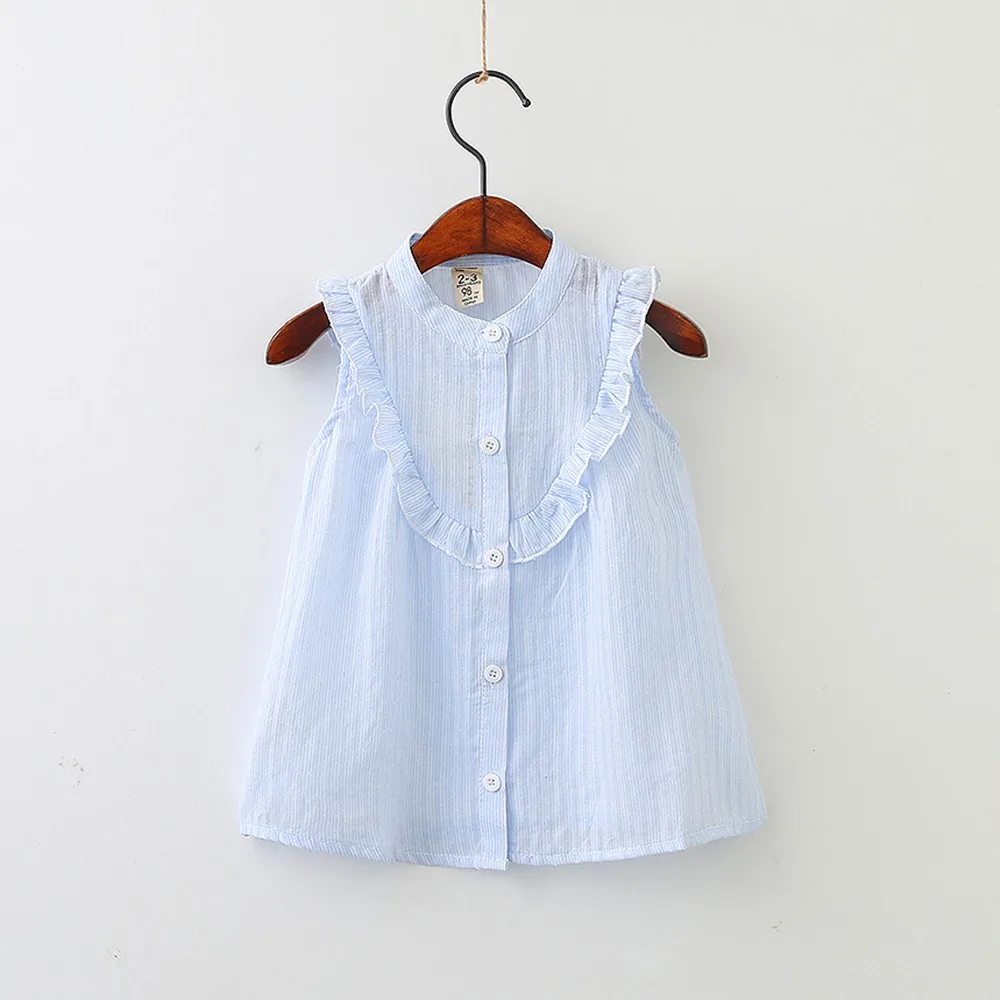 Baby Princess Sleeveless Cool Blouses Girls Summer O neck Cute Flower