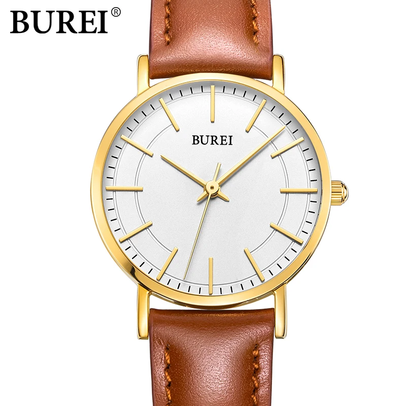 

BUREI Luxury brand Women dress Quartz Watch Fashion ladies leather Business Wristwatch female simple Casual clock hours Relogio