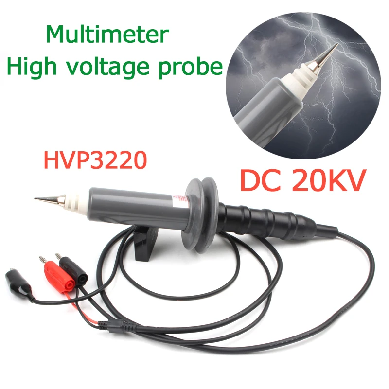 Мультиметр высоковольтный зонд DC 20KV AC 14KV мультиметр тестовая линия 1000Mohm вход 1000:1 затухание высоковольтный сигнал - Цвет: HVP3220-20KV