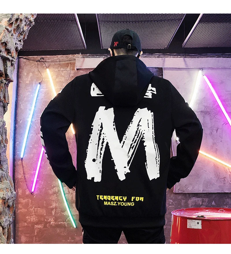 Patchwork Oversize Windbreaker Pullover Jackets Male Coats Vintage Varsity Jacket   (12)