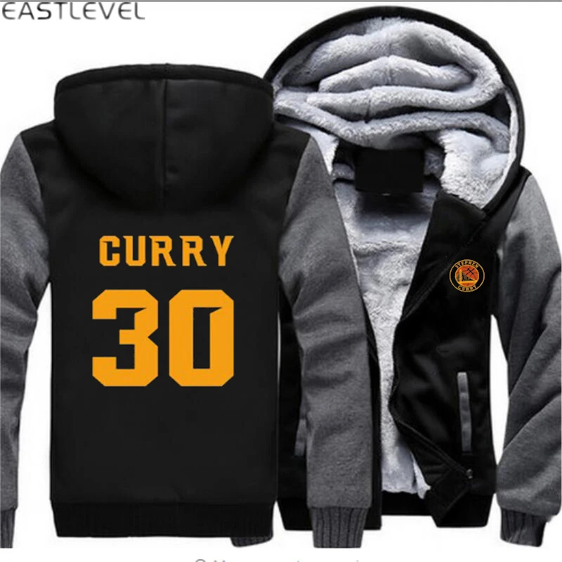 

Dropshipping 2017 racksuit Stephen Curry 30 MVP Hoodie Hip Hop Sweatshirt Jacket Winter Luminous Fleece Thicken Hoodies Coat