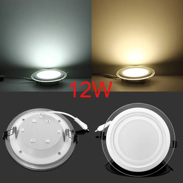 mini downlights Glass 6W 9W 12W 18W LED Panel Downlight Round Recessed Ceiling Spot Light AC85-265V Driver Included Warm/Natural/Cold White outside downlights