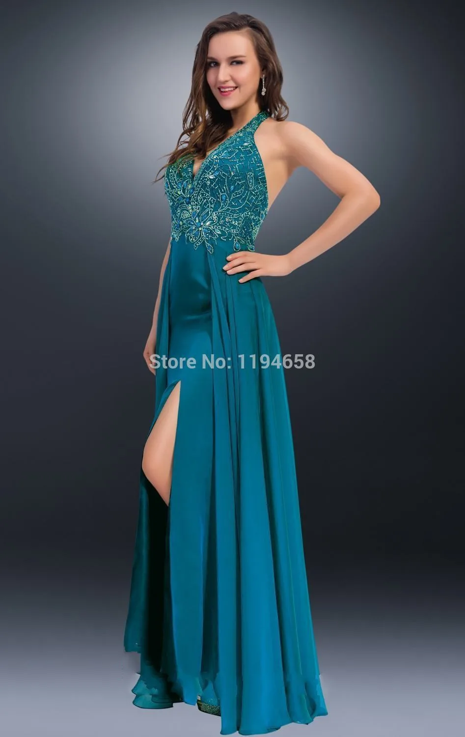 Sexy Halter Prom font b Dresses b font A line Chiffon Floor Length 2016 Formal font