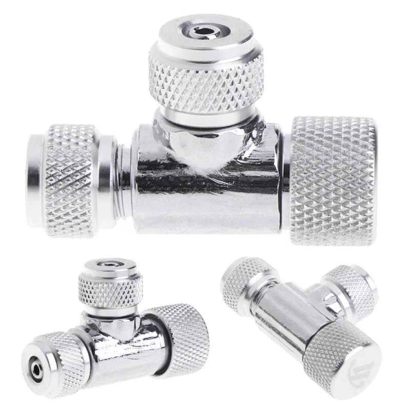 1x2 Way CO2 Splitter конвертер регулятор игольчатый клапан для аквариума Серебряный