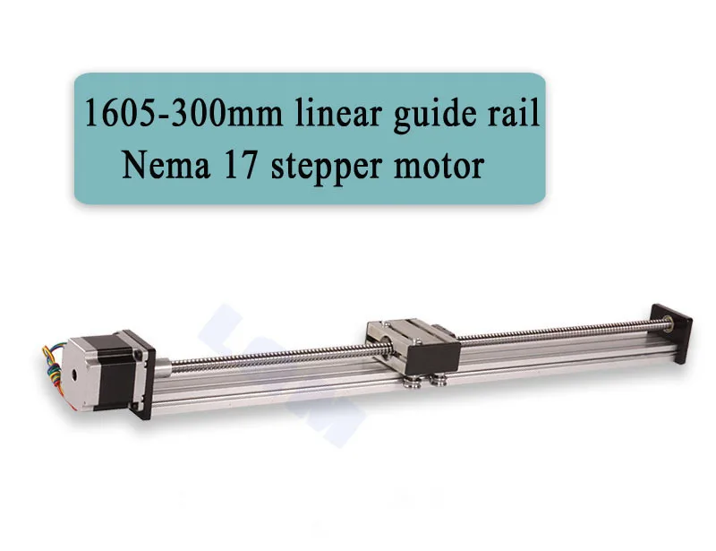 SFU1605 cnc linear rail 300mm ball screw linear guide + linear stepper motor nema 17 ball screw motor LG006