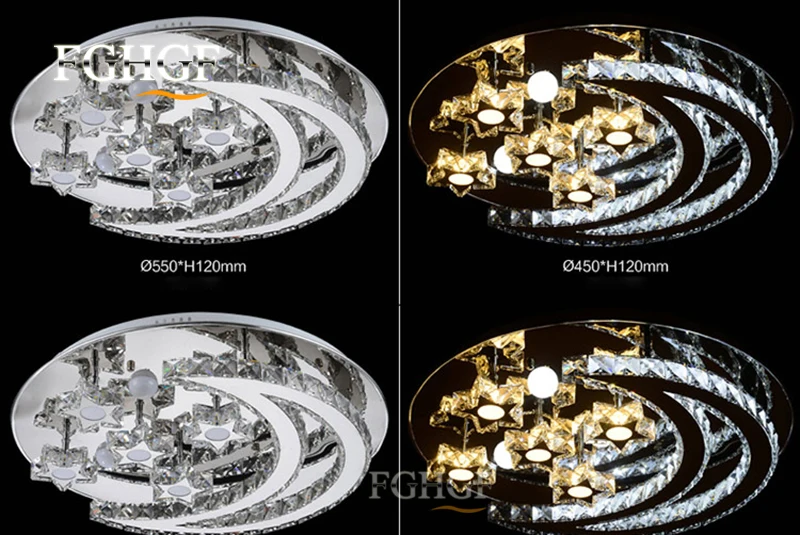 Modern led crystal chandelier light moon star crystal Flush Mounted Chandeliers lamp living room Lustres for Bedroom Dining room (7)